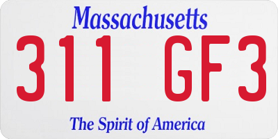 MA license plate 311GF3