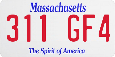 MA license plate 311GF4