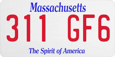 MA license plate 311GF6