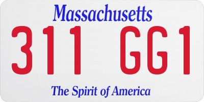 MA license plate 311GG1
