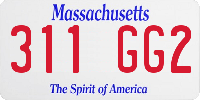MA license plate 311GG2
