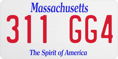 MA license plate 311GG4