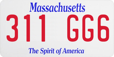 MA license plate 311GG6