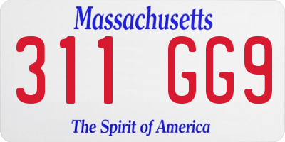 MA license plate 311GG9