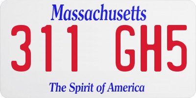 MA license plate 311GH5