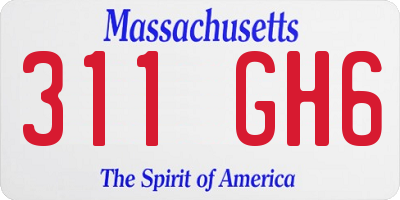 MA license plate 311GH6