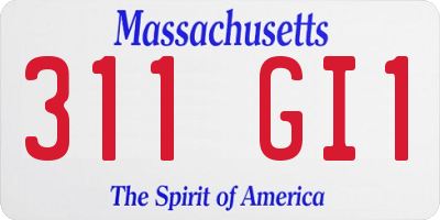 MA license plate 311GI1