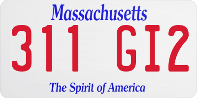 MA license plate 311GI2