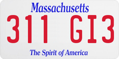MA license plate 311GI3