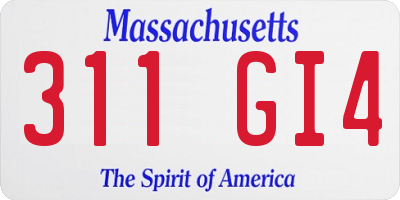 MA license plate 311GI4