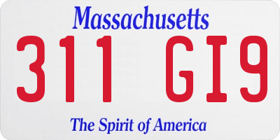 MA license plate 311GI9