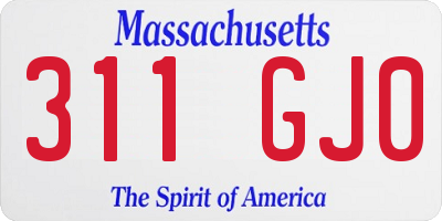 MA license plate 311GJ0