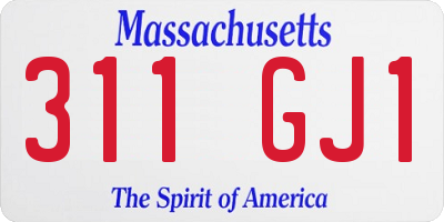 MA license plate 311GJ1