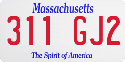 MA license plate 311GJ2