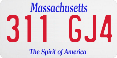 MA license plate 311GJ4