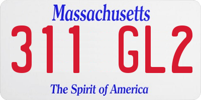 MA license plate 311GL2