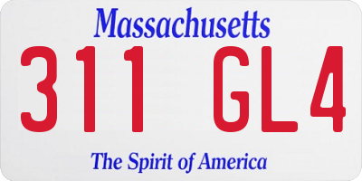 MA license plate 311GL4
