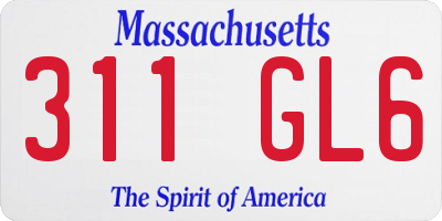 MA license plate 311GL6