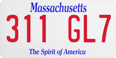 MA license plate 311GL7