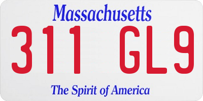 MA license plate 311GL9