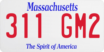MA license plate 311GM2