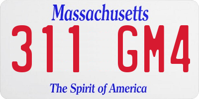MA license plate 311GM4