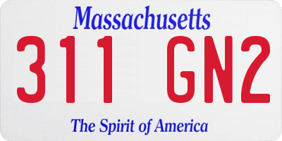 MA license plate 311GN2