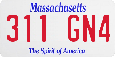 MA license plate 311GN4