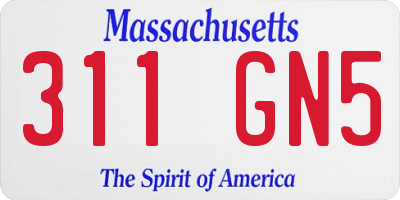 MA license plate 311GN5