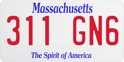 MA license plate 311GN6