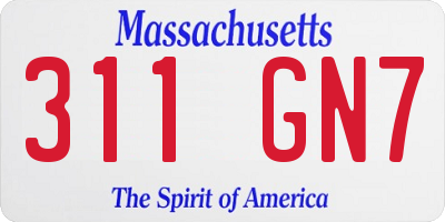 MA license plate 311GN7