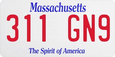 MA license plate 311GN9