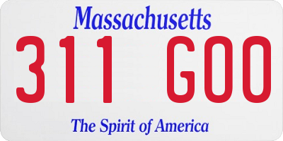 MA license plate 311GO0