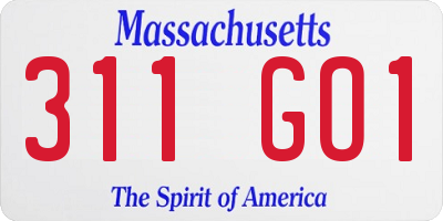 MA license plate 311GO1