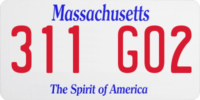 MA license plate 311GO2
