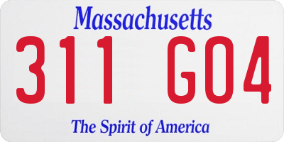 MA license plate 311GO4