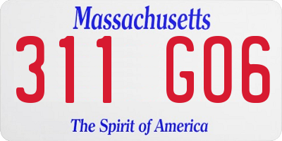 MA license plate 311GO6