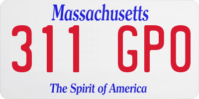 MA license plate 311GP0