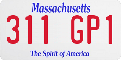 MA license plate 311GP1
