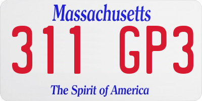 MA license plate 311GP3