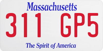 MA license plate 311GP5