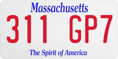 MA license plate 311GP7