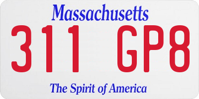 MA license plate 311GP8