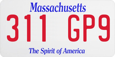 MA license plate 311GP9