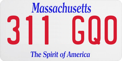 MA license plate 311GQ0