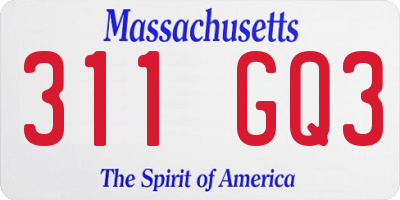 MA license plate 311GQ3