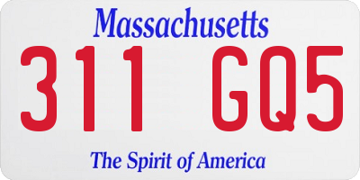 MA license plate 311GQ5