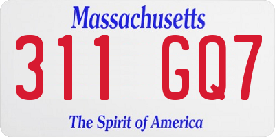 MA license plate 311GQ7