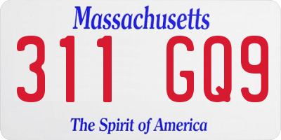 MA license plate 311GQ9
