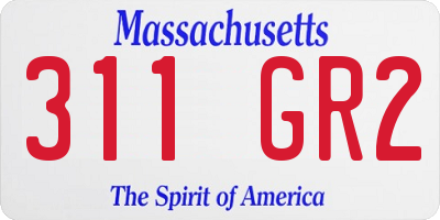 MA license plate 311GR2